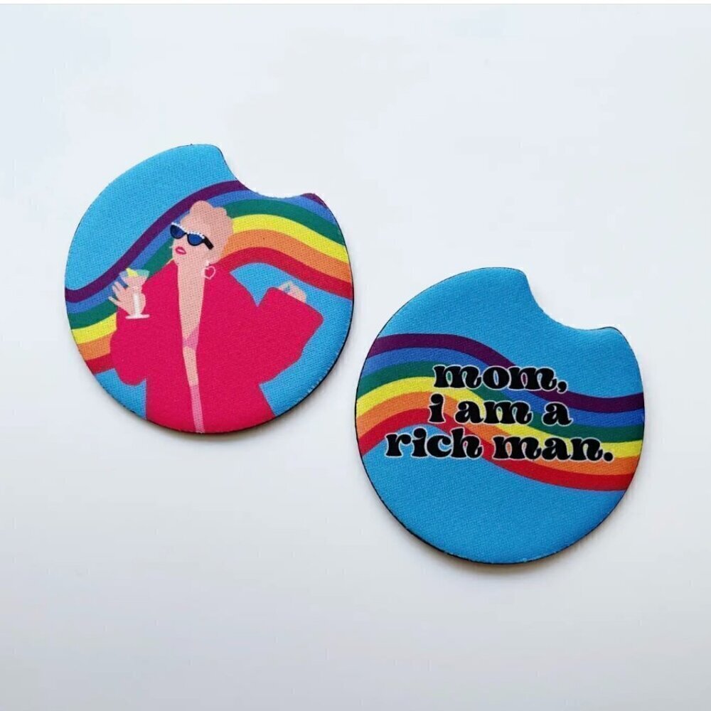 TAYLOR SWIFT "MOM, I AM A RICH MAN" CAR COASTERS